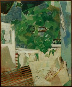 Landschap met witte terras door Oskar Moll